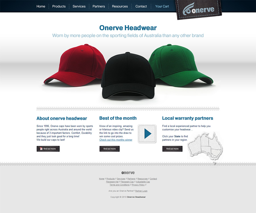 Onerve Headwear Homepage